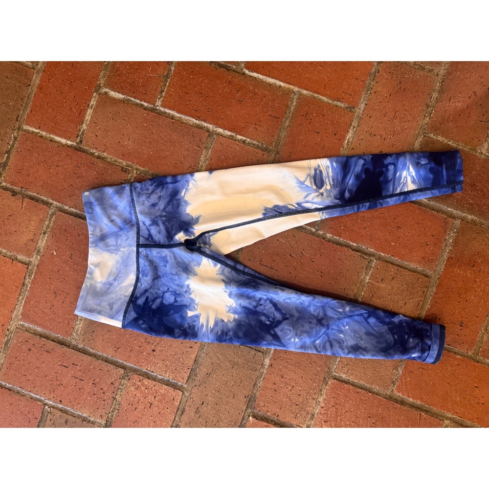 Zyia Active Girls Blue White Tie‎ Dye Leggings Size 4-5 Activewear Pants